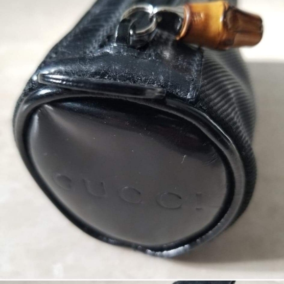 AUTHENTIC VINTAGE GUCCI MAKEUP / COSMETIC BAG WITH BAMBOO - Picture 3 of 9